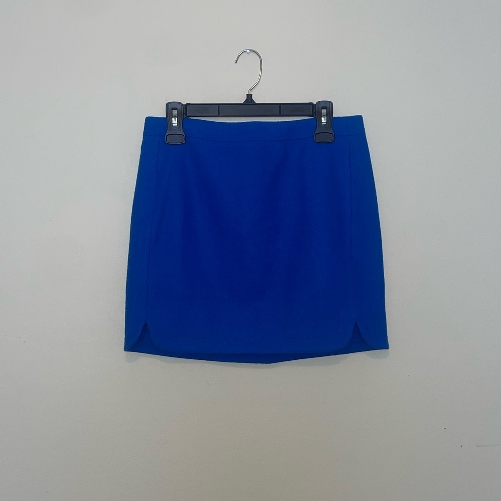 J. Crew Bright Blue Wool Blend Mini Skirt Size 6